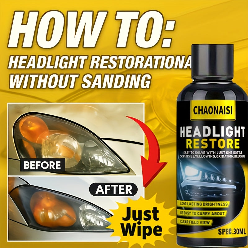 Professional car headlight restoration - Removes yellowing, oxidation, and fogging.