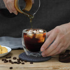 AUXOM 6Pcs Glass Coffee Mug Double Insulated 80ML