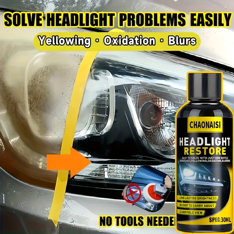 Professional car headlight restoration - Removes yellowing, oxidation, and fogging.