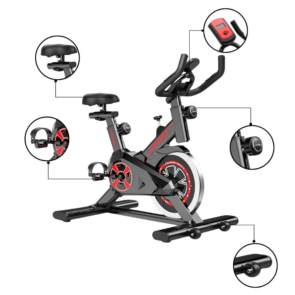 Spinning Exercise Bike with Professional Sports Monitor, Supports up to 120kg