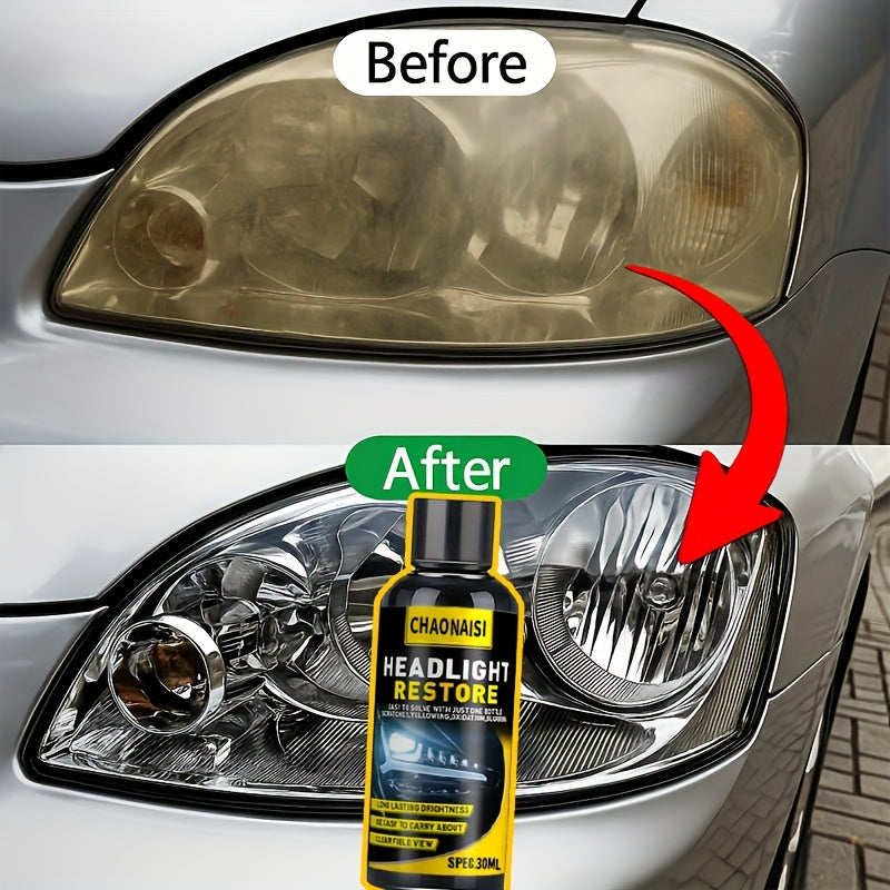 Professional car headlight restoration - Removes yellowing, oxidation, and fogging.