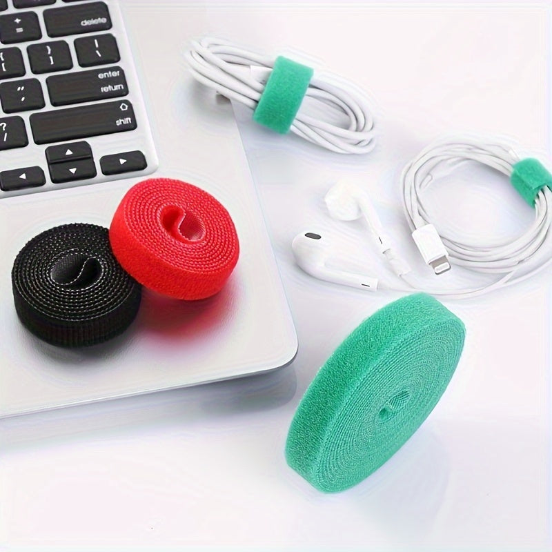 Tiras Ajustáveis Reutilizáveis para Organizar Cabos, Gestão de Fios e Armazenamento - Ideal para Dados, Clipes em Computadores ou Fixação na Mesa